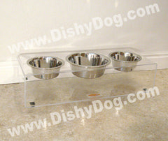 6" Triple Dishy diner - (two 1 qt & one 2 qt bowl)