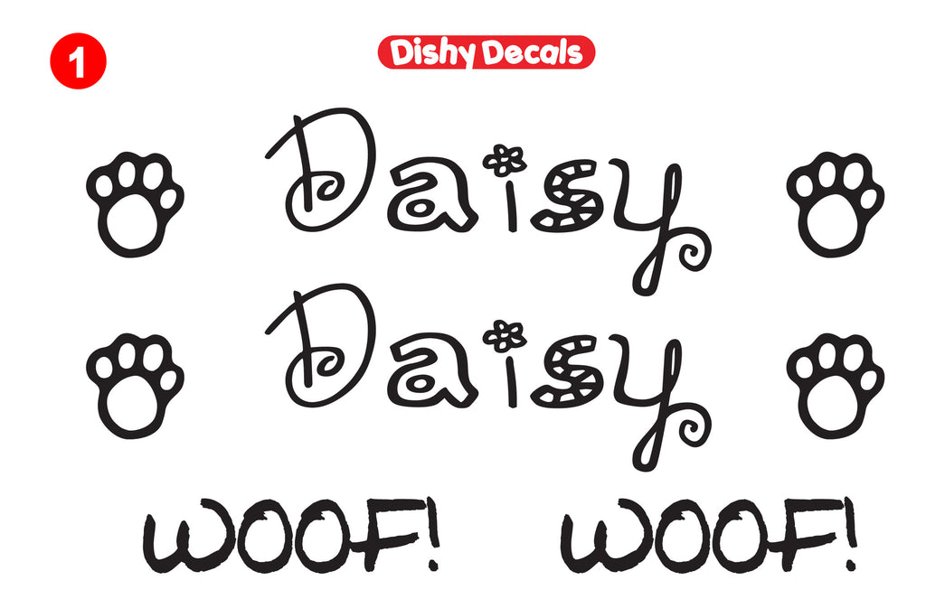 Your dog's name in this font