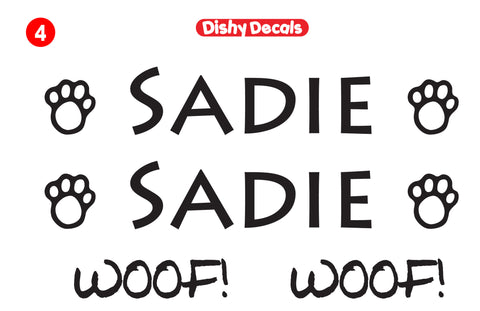 Your dog's name in this font